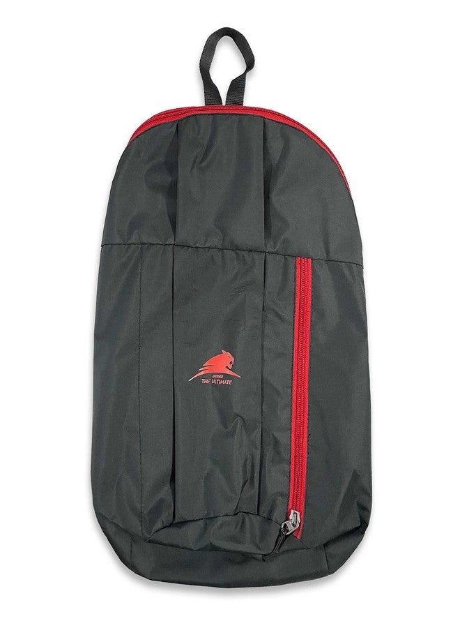 H-HEMES Small Bag for Daily Use 1 Compartment Mini Backpack 12 L Backpack (Black, Red) - Image 2